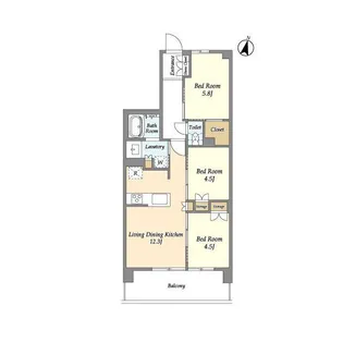 埼玉県川口市西青木3【マンション】の間取り