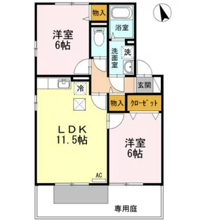徳島県阿南市福村町南筋【アパート】の間取り