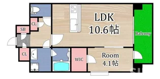 1LDKの間取り画像