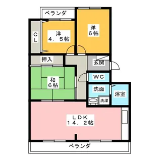 シティライフ焼山【3階】の間取り