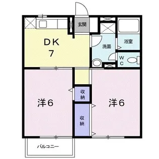 広島県竹原市竹原町【アパート】の間取り