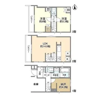 神奈川県川崎市中原区井田1【一戸建】の間取り