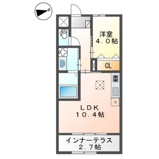 ボヌール西山【2階】の間取り