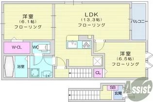 カルムアンジュ【2階】の間取り