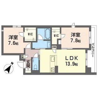 ココル登戸【2階】の間取り