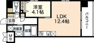 コンフォート東白島【2階】の間取り