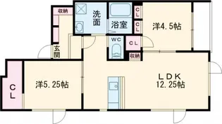 クレール六番館【3階】の間取り