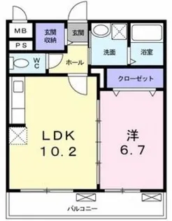 ハーヴェストIII【2階】の間取り