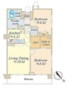 東京都中央区勝どき2【マンション】の間取り