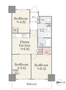 イーストコア曳舟一番館【16階】の間取り