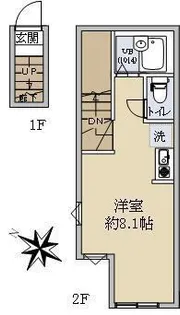 エクセル目黒柿の木坂【2階】の間取り