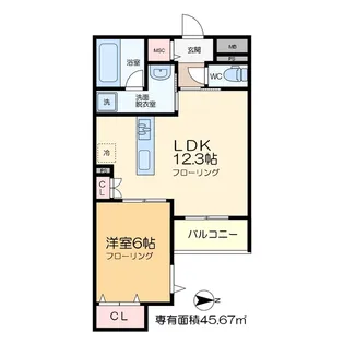 メゾンクレール谷在家【3階】の間取り