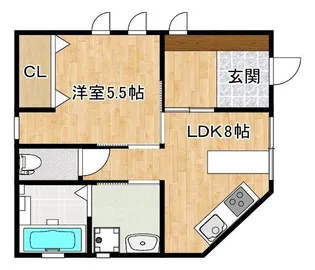 フレンドリー西町【1階】の間取り