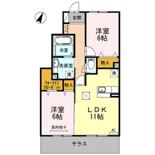 新潟県新潟市東区江南2【アパート】の間取り