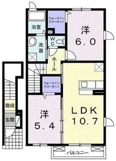 プラシード・エテルノB【2階】の間取り