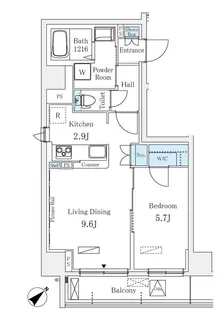 Raum麻布十番【2階】の間取り