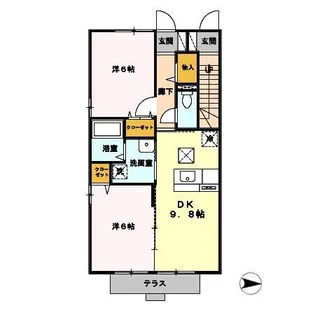 レーヴ千代田【1階】の間取り