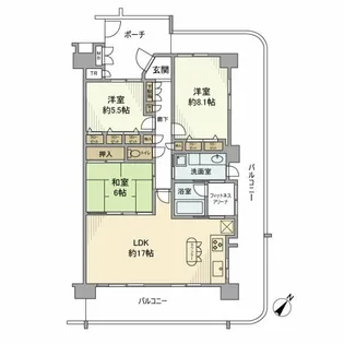 よこすか海辺ニュータウンソフィアシンシティ【8階】の間取り