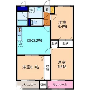 ユーミー北安江【3階】の間取り