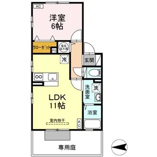 アメニティコート B【1階】の間取り