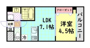 グランロード立売堀【8階】の間取り