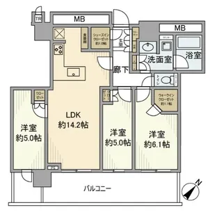 MID TOWER GRAND【24階】の間取り