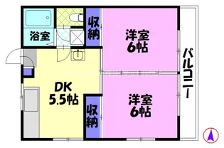 滝の原ハイツ【2階】の間取り