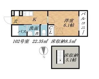 高殿TKハウス【1階】の間取り
