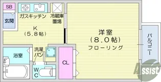 スカイシティA【1階】の間取り