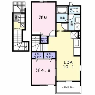 ラビアンローズ II【2階】の間取り