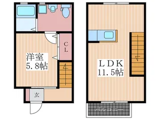 リノリノアパートメント五日市【1階】の間取り