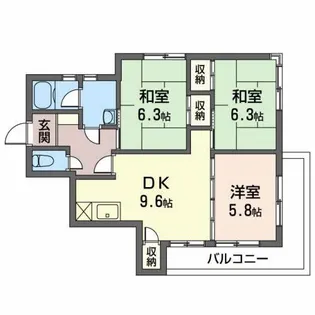 マンション旭ヶ丘【3階】の間取り