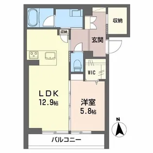 ベレオ広川【3階】の間取り