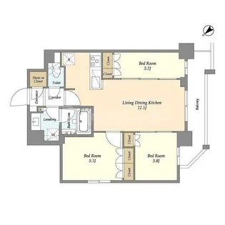 グランカーサ瑞江【4階】の間取り