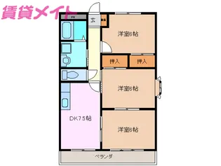 ブルースカイマンション【1階】の間取り