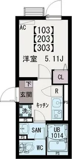 イクシオ町屋II【2階】の間取り