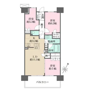 ザ・パークハウスオイコス赤羽志茂フォーススクエア【6階】の間取り