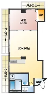 矢尾板マンション【2階】の間取り