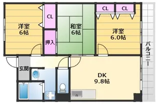 セーヌ東岸和田【1階】の間取り
