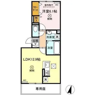 カーサ オリーバ【1階】の間取り