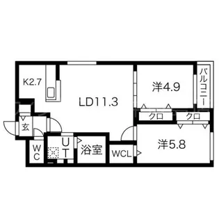 ブランシャールAS中島公園【1階】の間取り