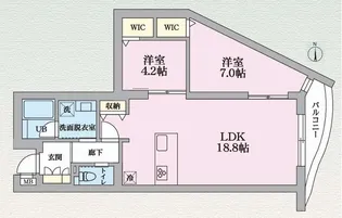 バンレーラ鷹番【1階】の間取り