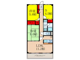 ソレアード江坂【1階】の間取り