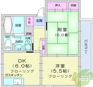 サンルミエールB【1階】の間取り