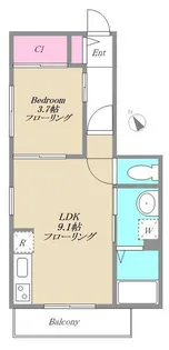 Alivio桜坂【2階】の間取り