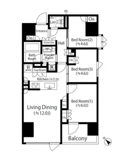 コノート茗荷谷【3階】の間取り