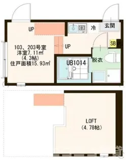 ハーモニーテラス徳丸【2階】の間取り