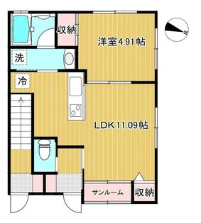 ヴィレッジ仁井田A【1階】の間取り