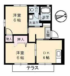 ムーンライトだいせん B棟【1階】の間取り