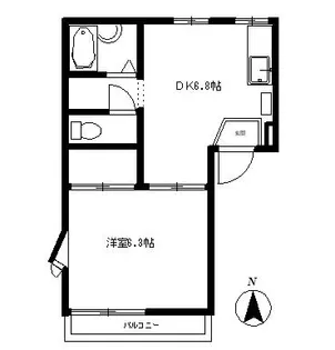 アスカハウスB【2階】の間取り